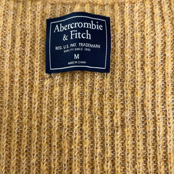 Abercrombie & Fitch Faux Wrap Sweater SZM Gold/Mustard Long Sleeve - Picture 7 of 11